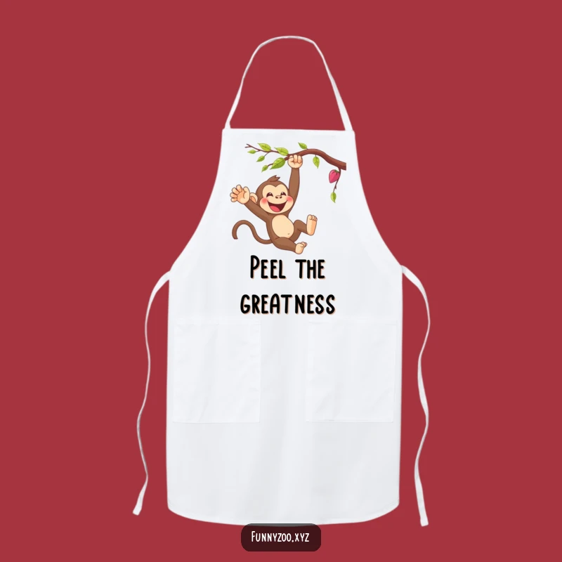 Funny Monkey Swinging Apron - Kitchen Cartoon Masterpiece, Chef's Funny Gift