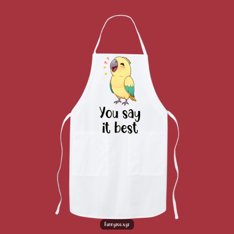 Funny Parrot Sound Apron: Cook with Comedy in This Hilarious Bird Apron