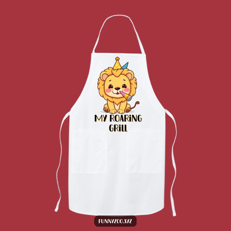 Funny Lion Party Apron: Chef’s Celebration Gear, Hilarious Gift!