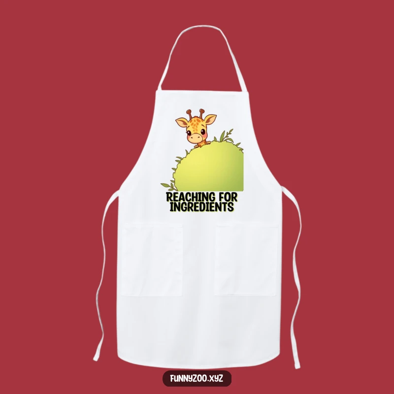 Funny Giraffe Peeking Apron - Culinary Cartoon Bush Helper, Great Kitchen Gift