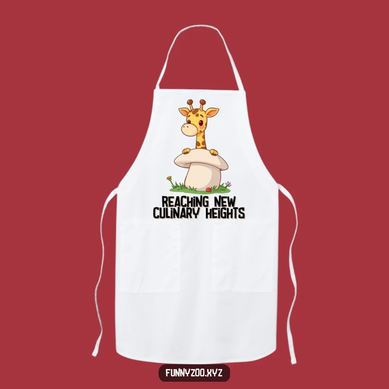 Funny Giraffe Mushroom Apron A Cheerful Peeking Kitchen Accessory