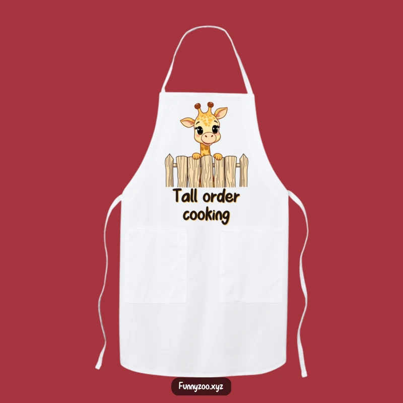 Funny Giraffe Fence Apron: Kitchen Fun with High-Spirited Amusement!
