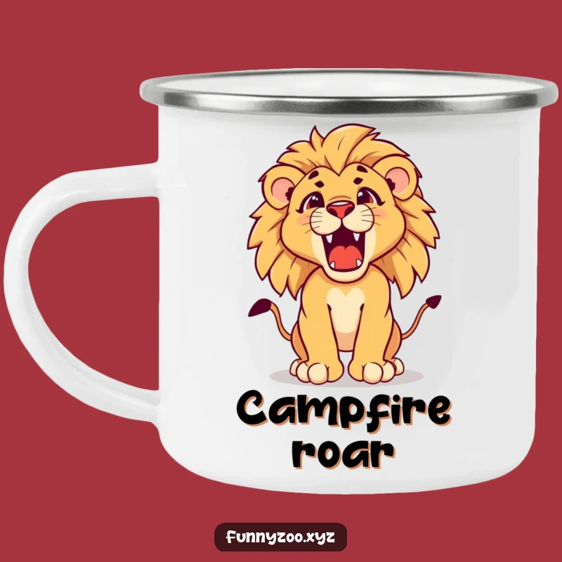 Funny Lion Cub Roar Camping Mug: Durable & Fierce Outdoor Gift