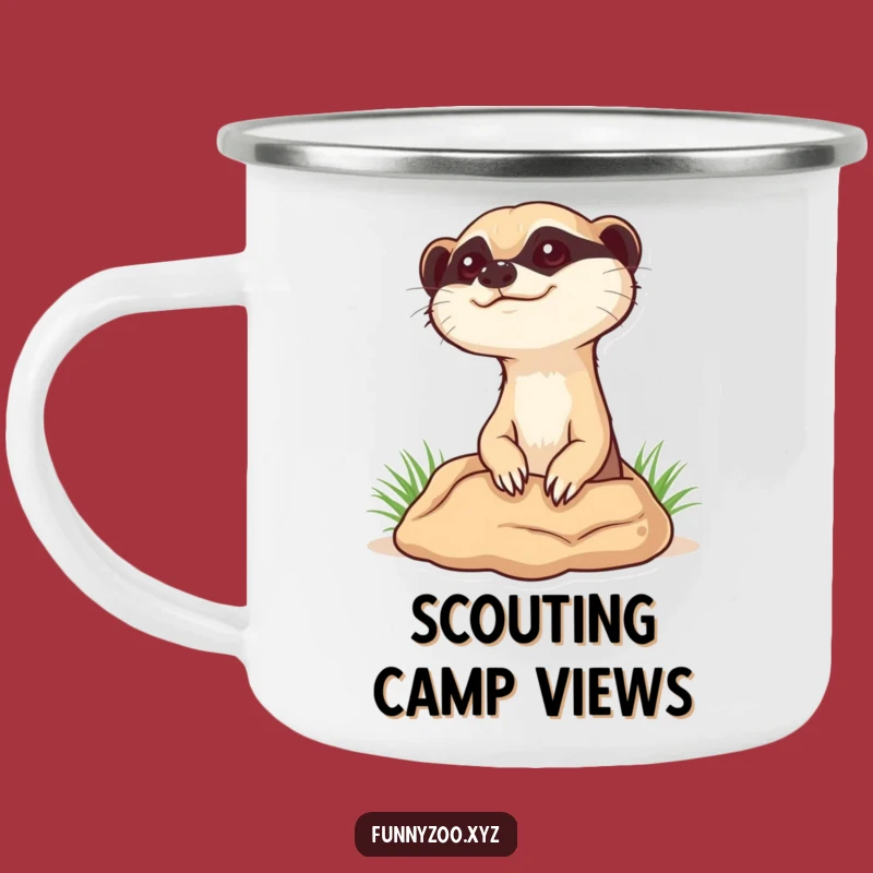Funny Curious Meerkat Camping Mug: Durable & Peeking Animal Cup, Great Funny Gift