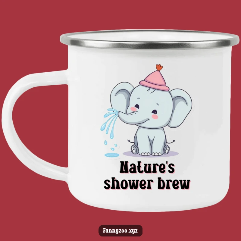 Funny Elephant Rainbow Spray Camping Mug: Outdoor Joy for Gifts