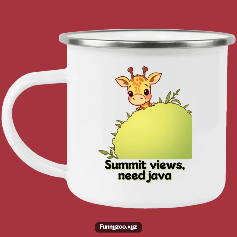 Funny Giraffe Peeking Camping Mug - Outdoors Cartoon Bush Companion, Ideal Gift