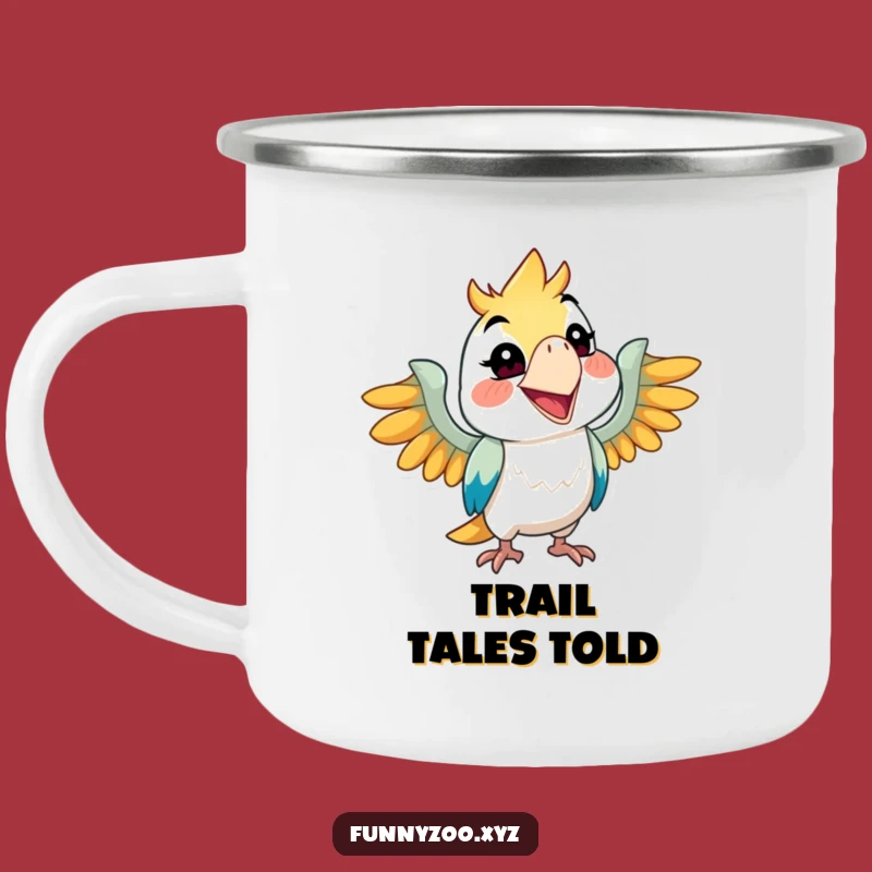 Funny Parrot Grin Camping Mug, Durable Mischievous Outdoor Cup, Great Funny Gift