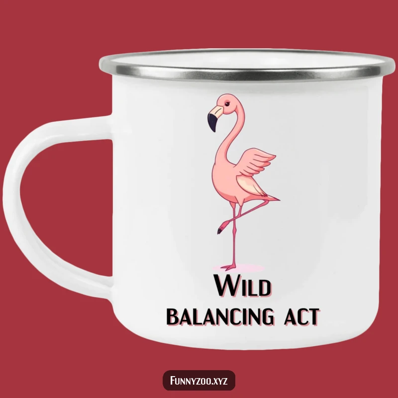 Funny Flamingo Handstand Camping Mug: Adventure with This Hilarious Bird