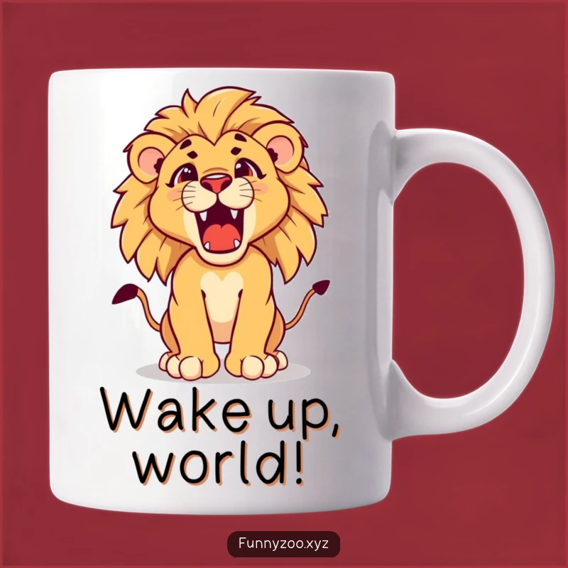 Funny Lion Cub Roar Mug: Determined Cub Gift for Aspiring Leaders