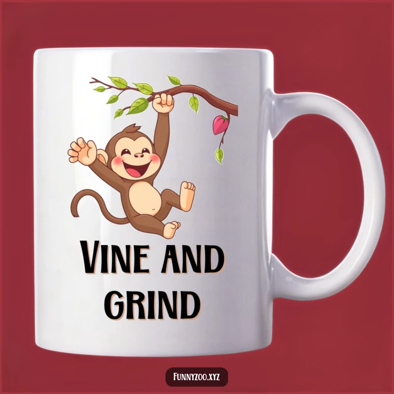 Funny Monkey Swinging Mug - Hilarious Cartoon Character Gift for Fun Lovers
