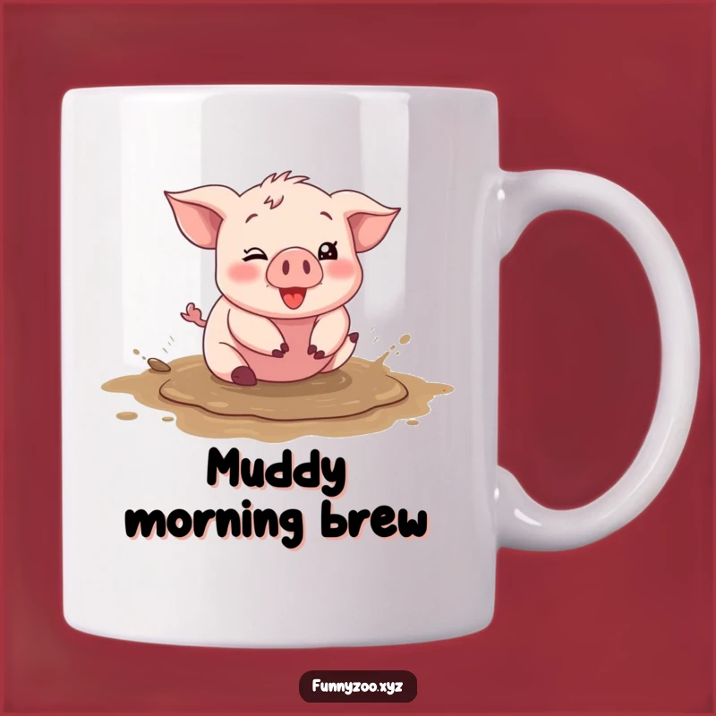 Funny Piglet Mud Mug, Silly Animal Lover Gift, Perfect Joyful Coffee Cup