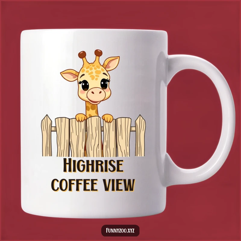 Funny Giraffe Fence Mug: High-Spirited Amusement Gift for Tall Friend!
