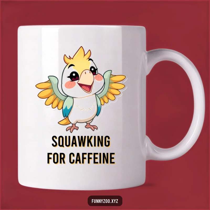 Funny Parrot Grin Mug, Mischievous Bird Gift, Perfect Hilarious Coffee Cup