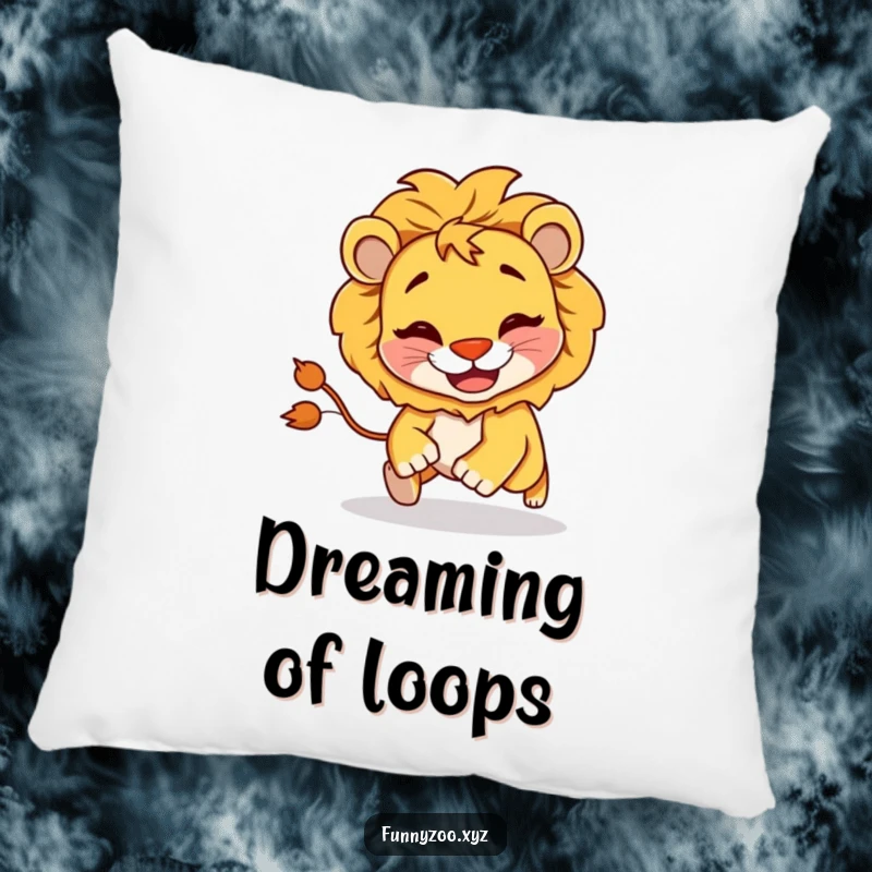 Funny Lion Chasing Tail Pillow: A soft pillow featuring a mischievous lion chasing its tail, perfect for adding goofy decor.