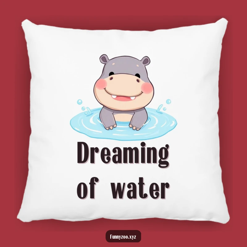 Funny Hippo Splash Pillow - Soft & Cheerful Accent Pillow