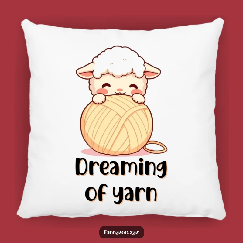 Funny Sheep Yarn Pillow: Cozy Comfort with Hilarious Crafty Fun!