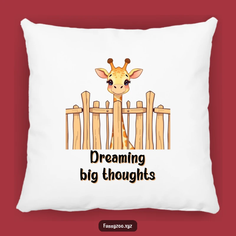 Funny Giraffe Fence Pillow - Cozy and Joyful Home Decor Gift