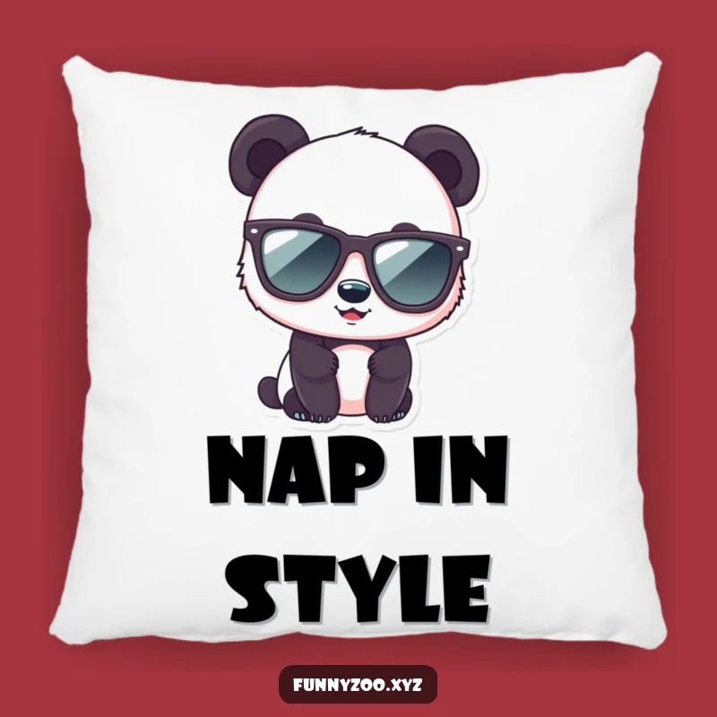 Funny Panda Sunglasses Pillow: Cozy Comfort with a Cool Bear's Humorous Touch