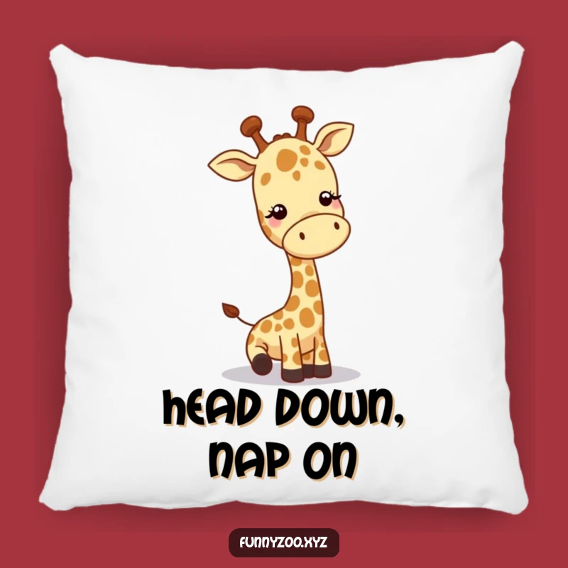 Funny Giraffe Greeting Pillow, Cozy Playful Animal Cushion, Perfect Funny Gift