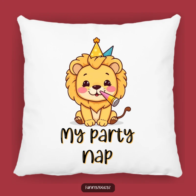 Funny Lion Party Pillow: Cozy Comfort & Festive Vibes, Perfect Gift!