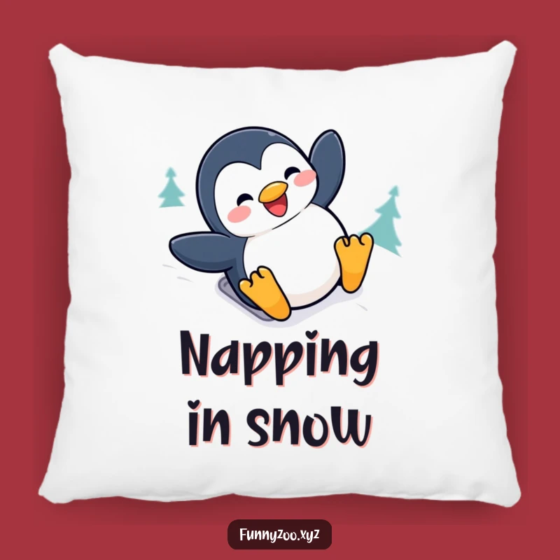 Funny Penguin Sliding Pillow: Soft Snow Bird Cushion, Cozy Funny Gift