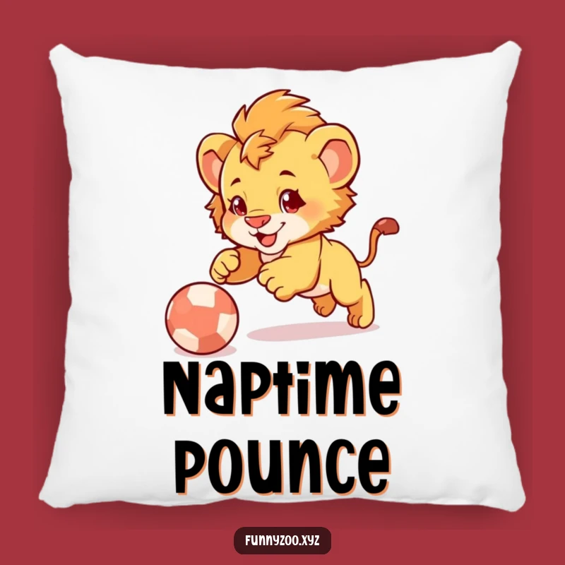 Funny Lion Cub Pounce Pillow: Cozy Cub Ball, Decorative Funny Gift