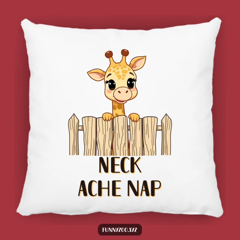 Funny Giraffe Fence Pillow: Cozy Comfort with High-Spirited Amusement!