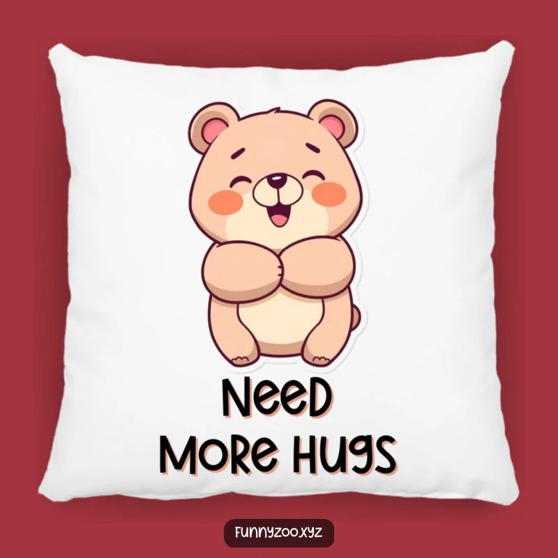 Funny Cheerful Bear Hug Pillow: Comfy Cushion for Big Hugs, Hilarious Funny Gift