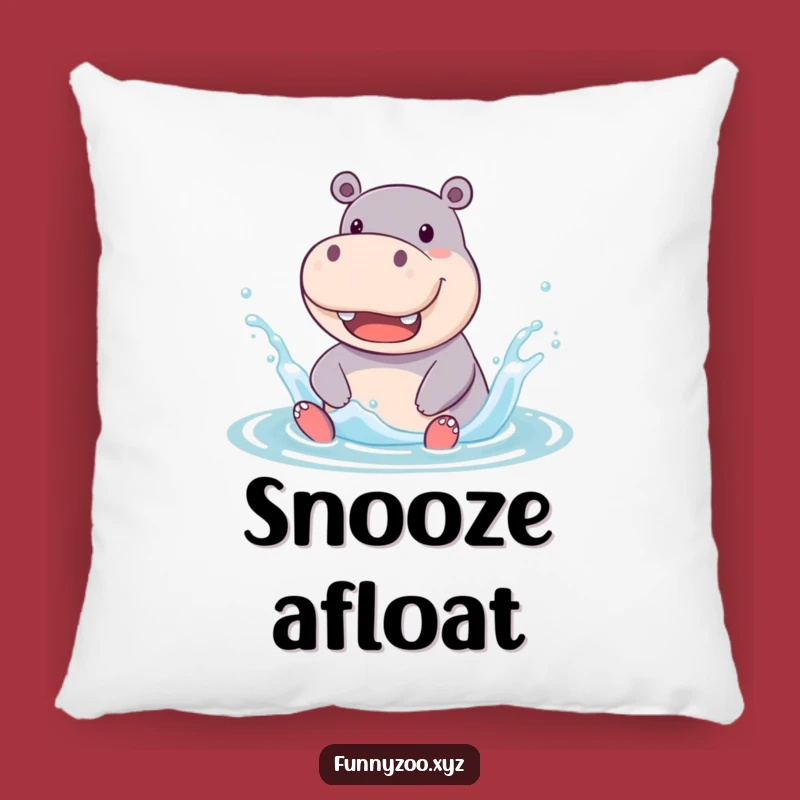 Funny Hippo Splash Pillow: Comfy & Humorous Water Character Cushion Gift