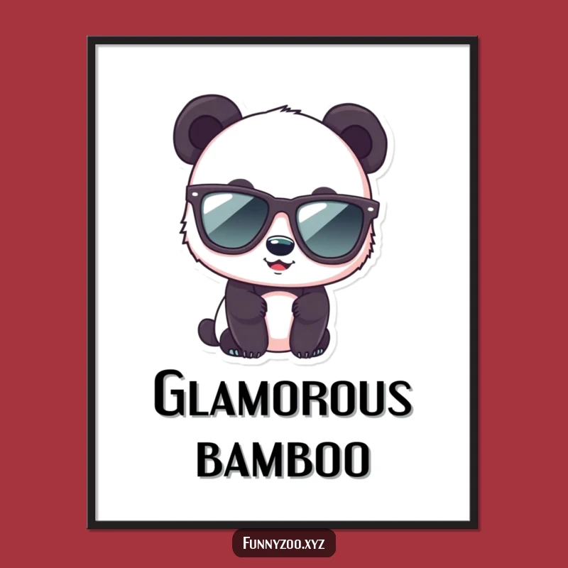 Funny Panda Sunglasses Digital Art: Cool, Humorous Wall Decor for Bear Lovers