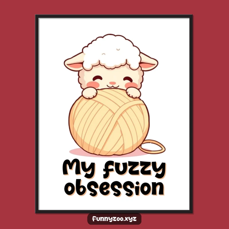 Funny Sheep Yarn Digital Art: Instant Crafty Joy for Your Walls!