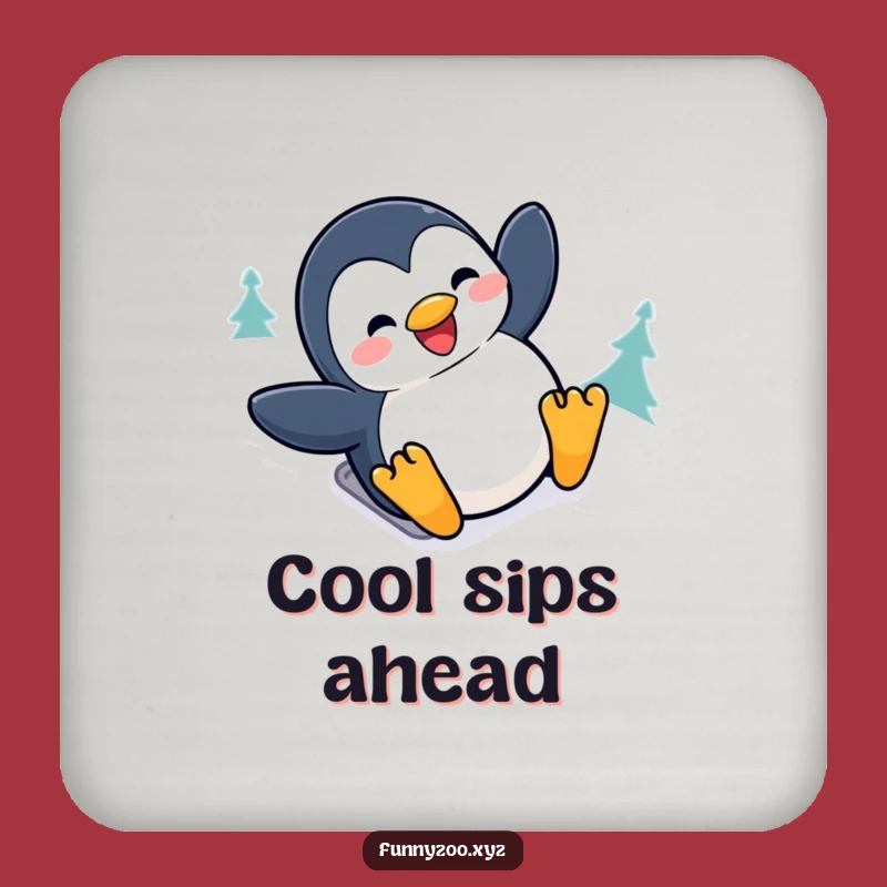 Funny Penguin Sliding Coaster: Snow Bird Drink Protector, Cute Funny Gift