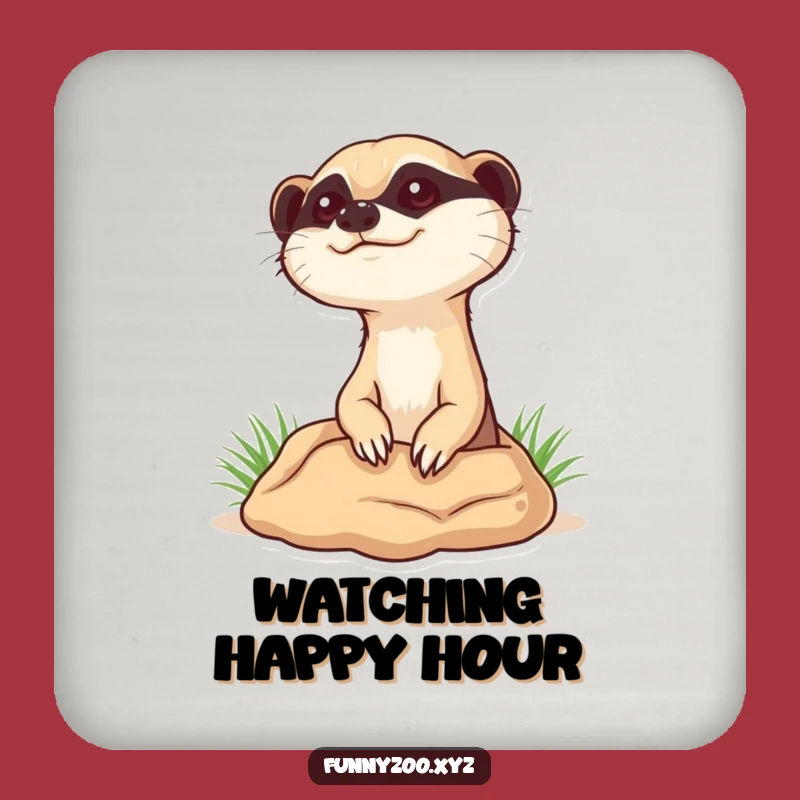 Funny Curious Meerkat Coaster: Peeking Animal Decor, Protect Surfaces Funny Gift