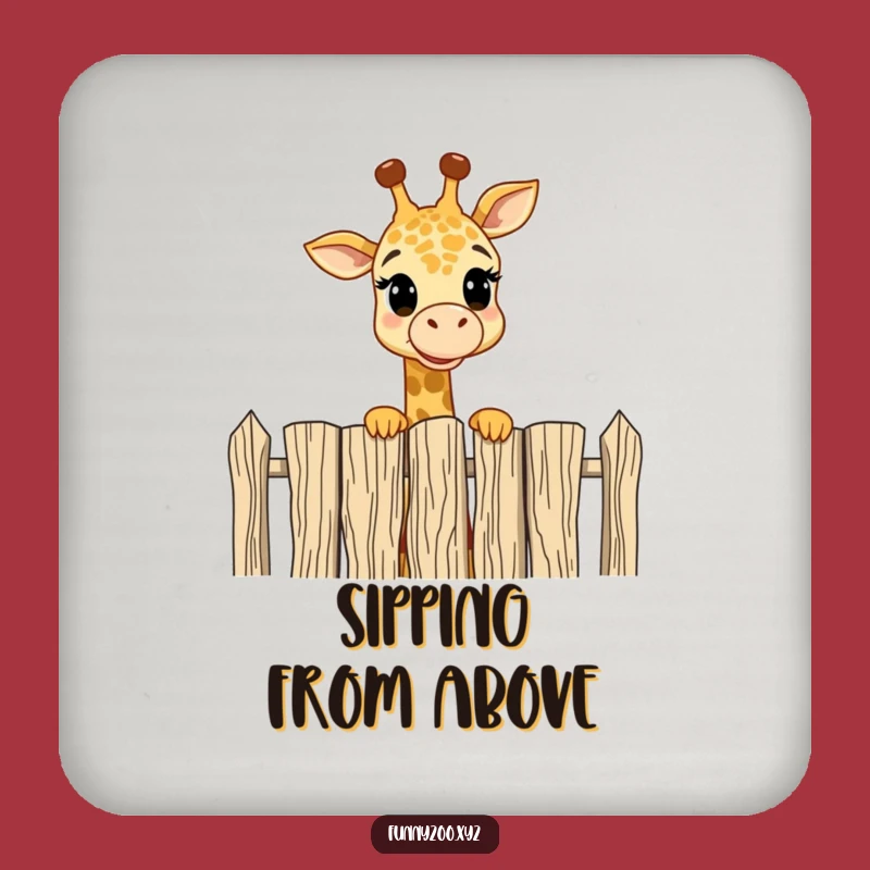Funny Giraffe Fence Coaster: Protect Surfaces with High-Spirited Humor!