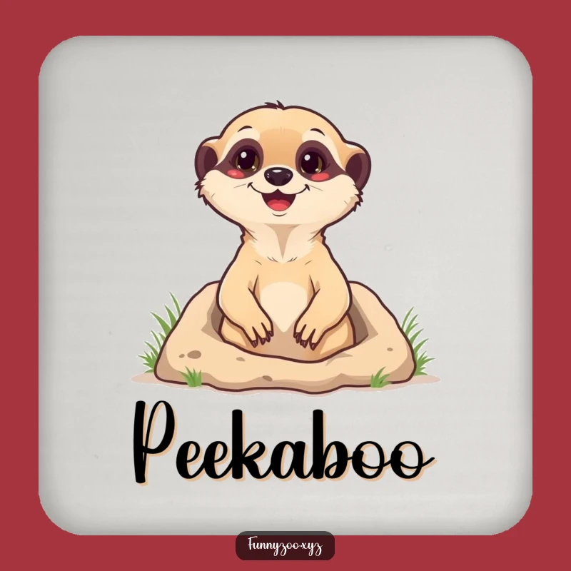 Funny Meerkat Burrow Coaster: Protect Surfaces with Humorous Character Art Gift