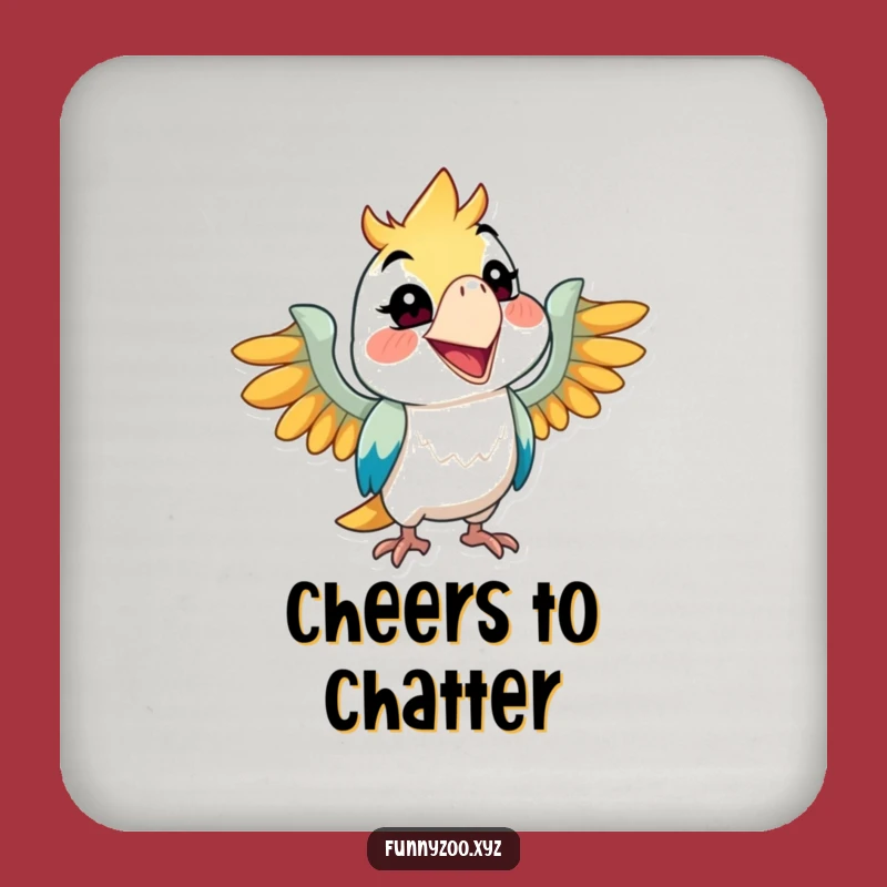 Funny Parrot Grin Coaster, Mischievous Drink Protector, Unique Funny Gift