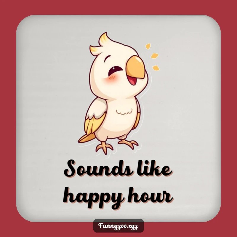 Funny Parrot Mimic Drink Coaster: Protect Surfaces with Humorous Avian Sound Art