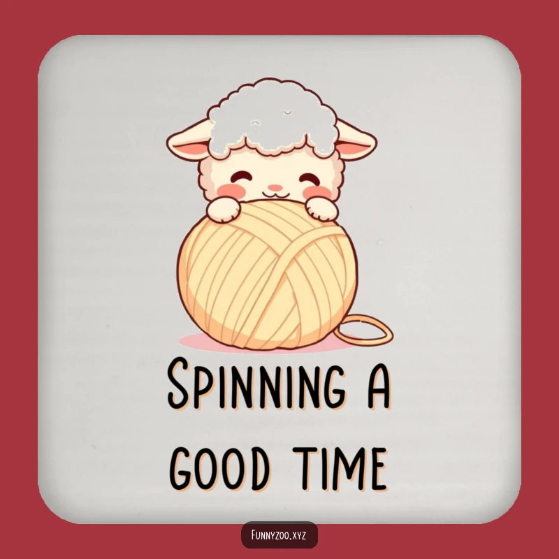 Funny Sheep Yarn Coaster: Protect Surfaces with Crafty Humor!