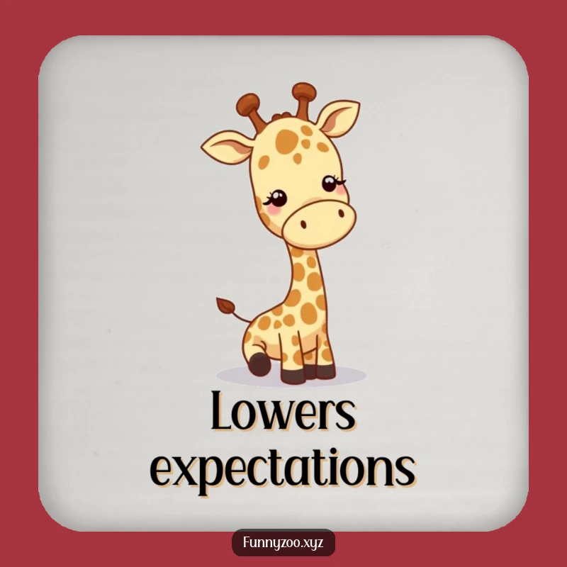 Funny Giraffe Greeting Coaster, Playful Drink Protector, Unique Funny Gift Idea