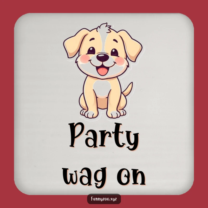 Funny Puppy Wagging Coaster, Happy Drink Protector, Unique Funny Gift