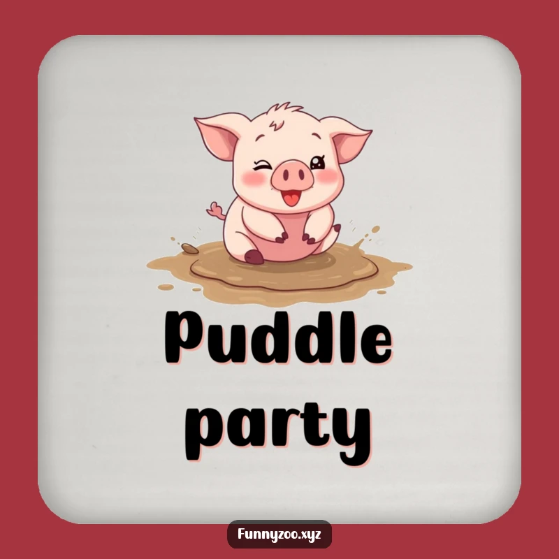 Funny Piglet Mud Coaster, Silly Drink Protector, Unique Funny Gift