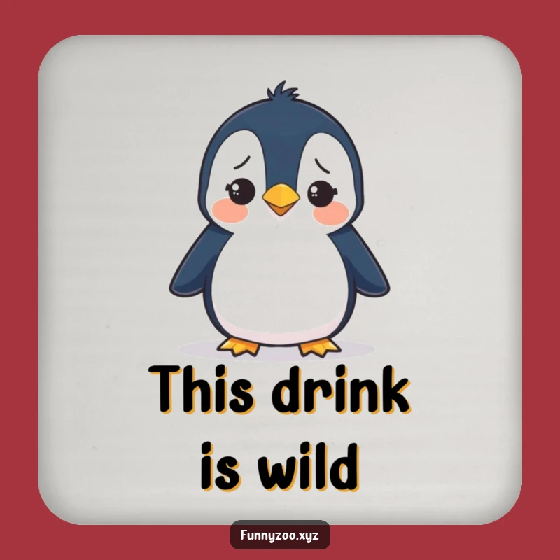 Funny Penguin Waddling Drink Coaster - Silly Table Protection Gift