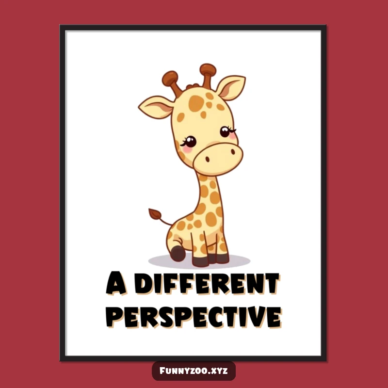 Funny Giraffe Greeting Poster, Playful Animal Wall Art, Hilarious Funny Gift Decor