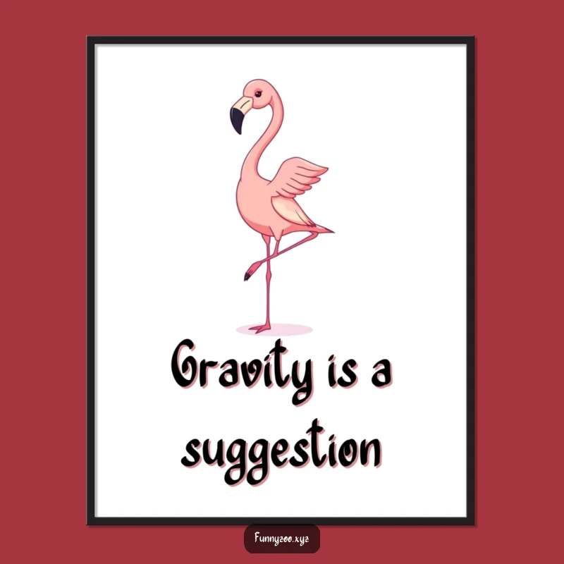 Funny Flamingo Handstand Poster: Hilarious Bird Art for Joyful Decor