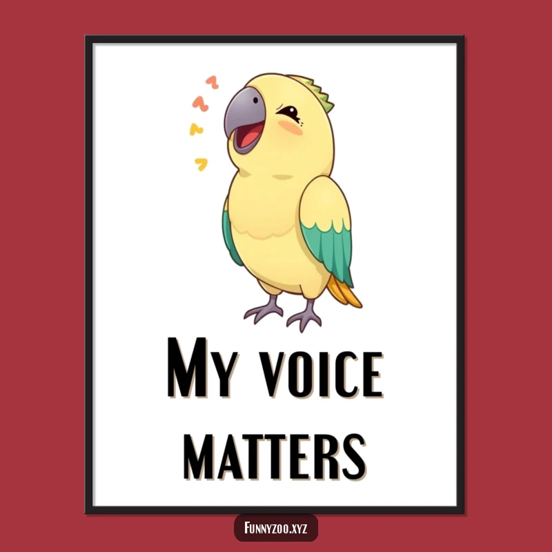 Funny Parrot Sound Poster: Hilarious Avian Art for Wall Decor