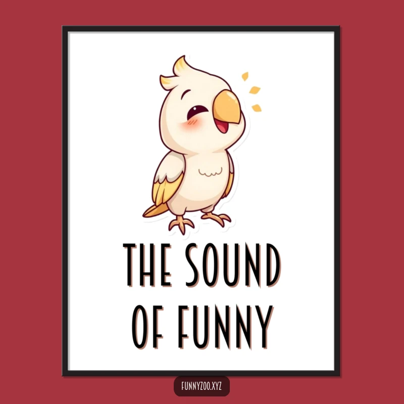 Funny Parrot Mimic Poster: Hilarious Sound Impression Art for Comedic Spaces