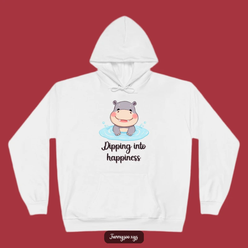 Funny Hippo Splash Hoodie - Cozy & Cheerful Animal Hoodie Gift