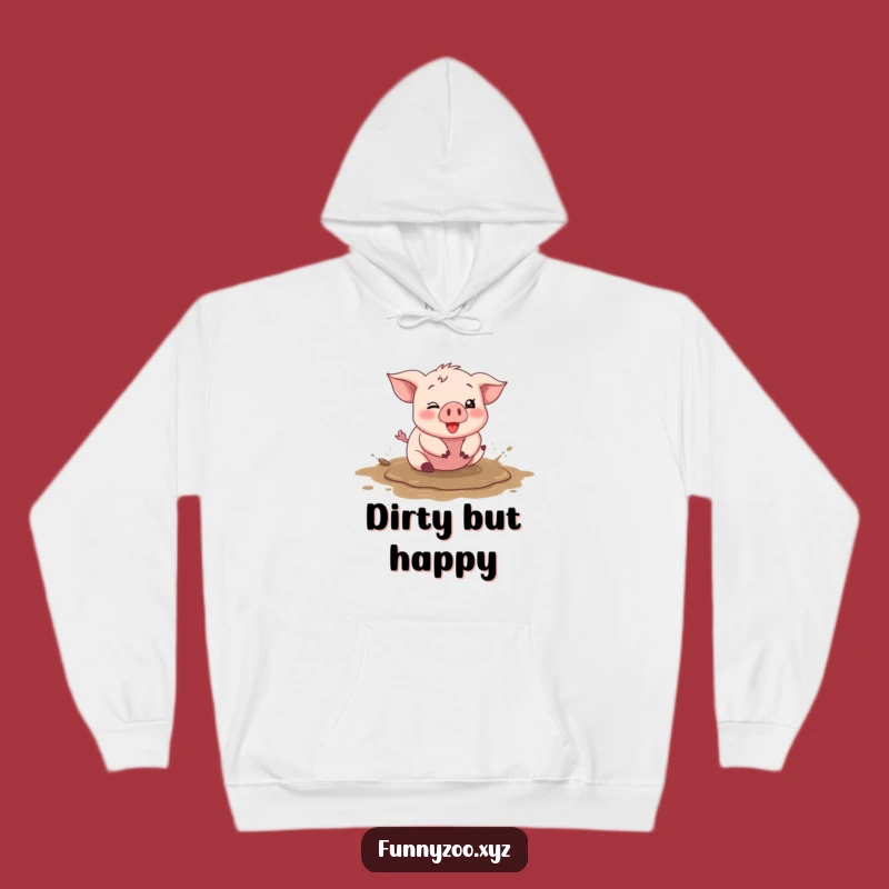 Funny Piglet Mud Hoodie, Cozy Silly Animal Sweatshirt, Perfect Funny Gift