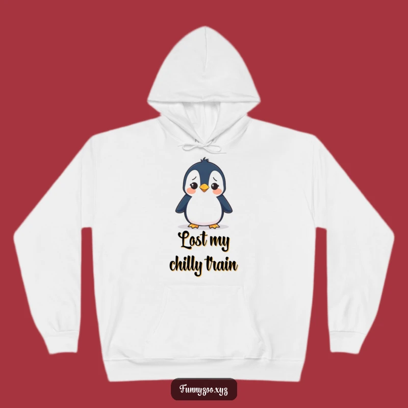 Funny Penguin Waddling Worry Hoodie - Cozy and Silly Animal Gift
