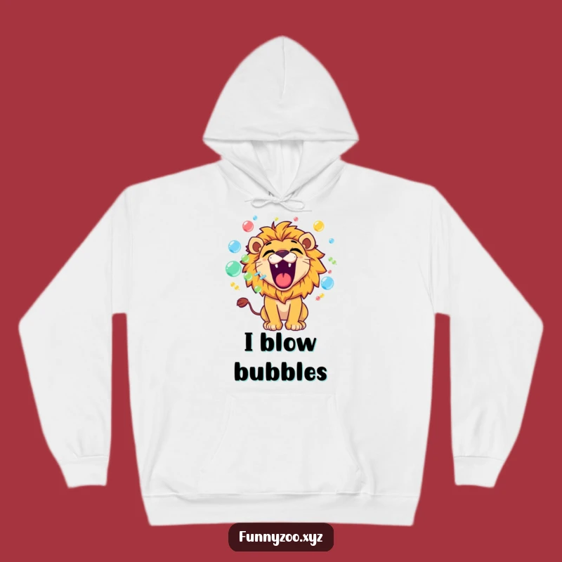 Funny Lion Bubbles Hoodie: Cozy Playful Roar Sweatshirt, Wonderful Funny Gift